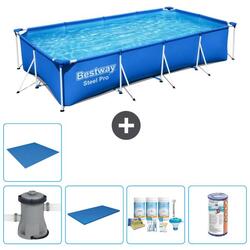 Piscine Rectangulaire Steel Pro - 400x211x81 cm + Accessoires CB11