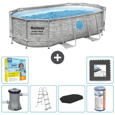 Bestway power steel ovaal - 427x250x100 cm + accessoires cb35