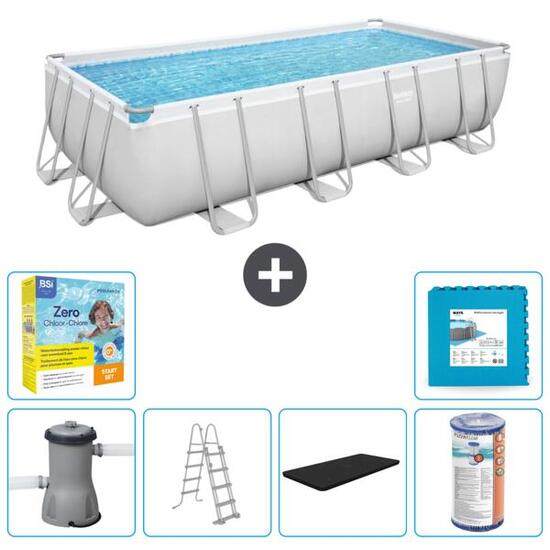 Piscine Rectangulaire Power Steel - 488x244x122 cm + Accessoires CB34