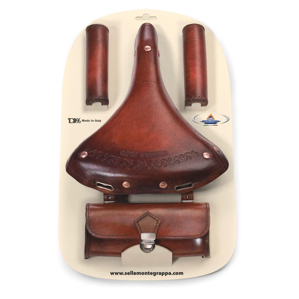 Selle Monte Grappa Charleston Oxford 3-piece leather set in dark brown.