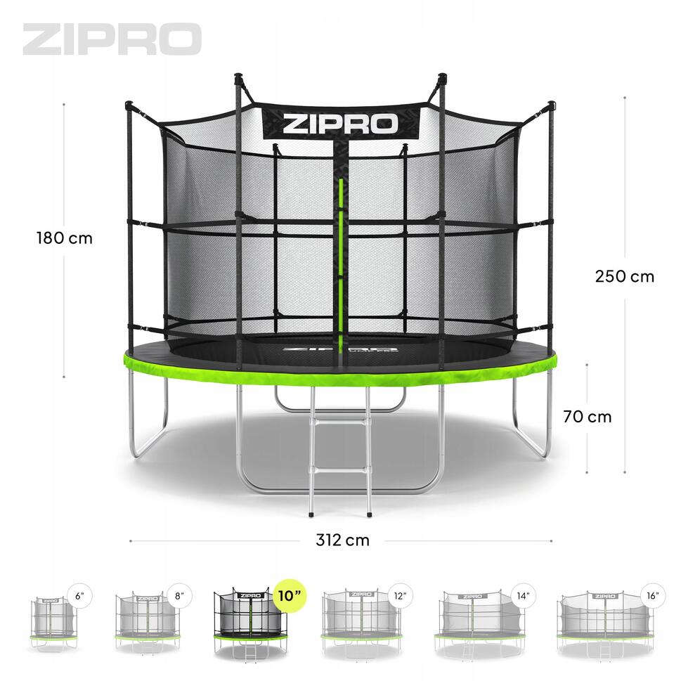 Trampolina ogrodowa Zipro Jump Pro z siatką wewnętrzną 10FT 312cm
