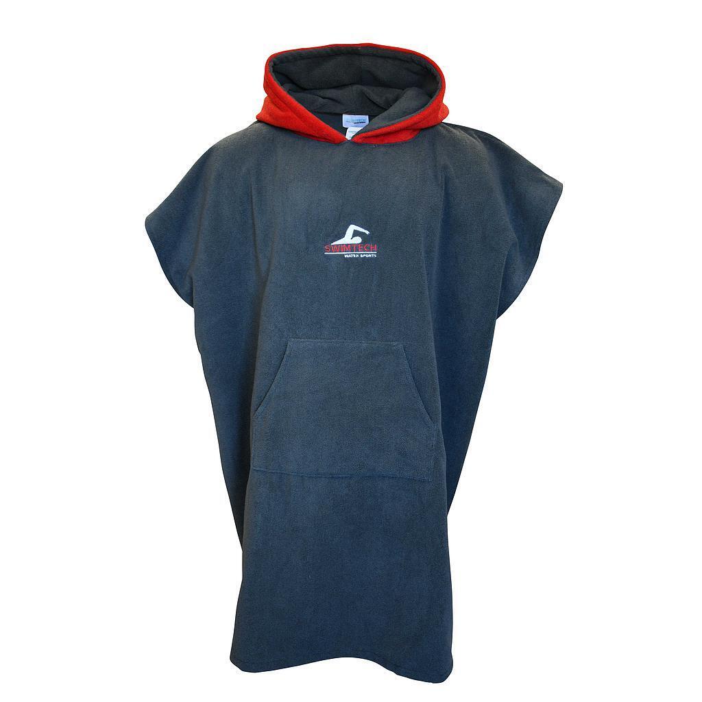 Swimtech - Poncho En Microfibre Swimtech - Poncho - Gris|rouge - Taille Unique - Decathlon