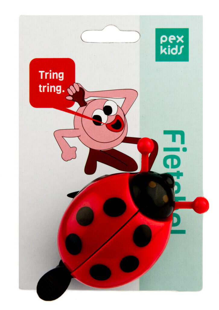 Pexkids Fietsbel Lieveheersbeestje - Rood Zwart 2/3