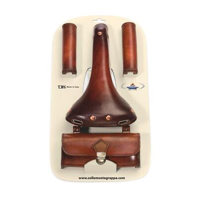 Selle monte grappa monte grappa set charleston sporting 3-delig leer d-bruin