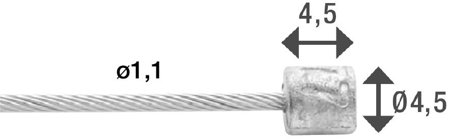 Cable de Transmission Elvedes 2250mm en Inox Ø 1.1 mm 2/4