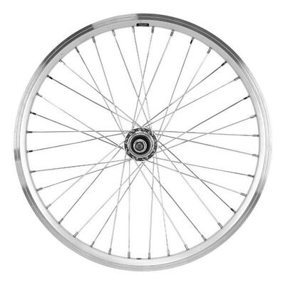 Achterwiel dubbelwandige aluminium naaf volle as vrijloop (met moer 10x100) velg