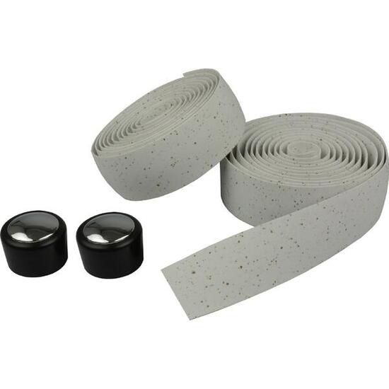 VWP Weißes Lenkerband aus Kork mit Lenkkappen (Set)