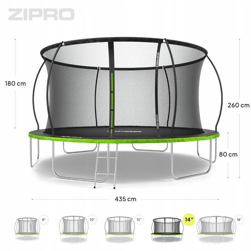 Trampolina ogrodowa Zipro Jump Pro Premium z siatką wewnętrzną 14FT 435cm