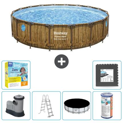 Piscine Ronde Power Steel - 549x122 cm + Accessoires CB35