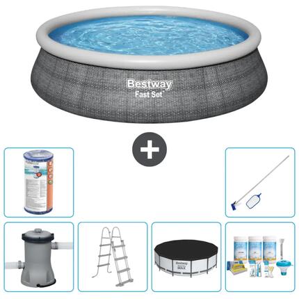 Piscine Gonflable Ronde Fast Set - 457x107 cm + Accessoires CB24
