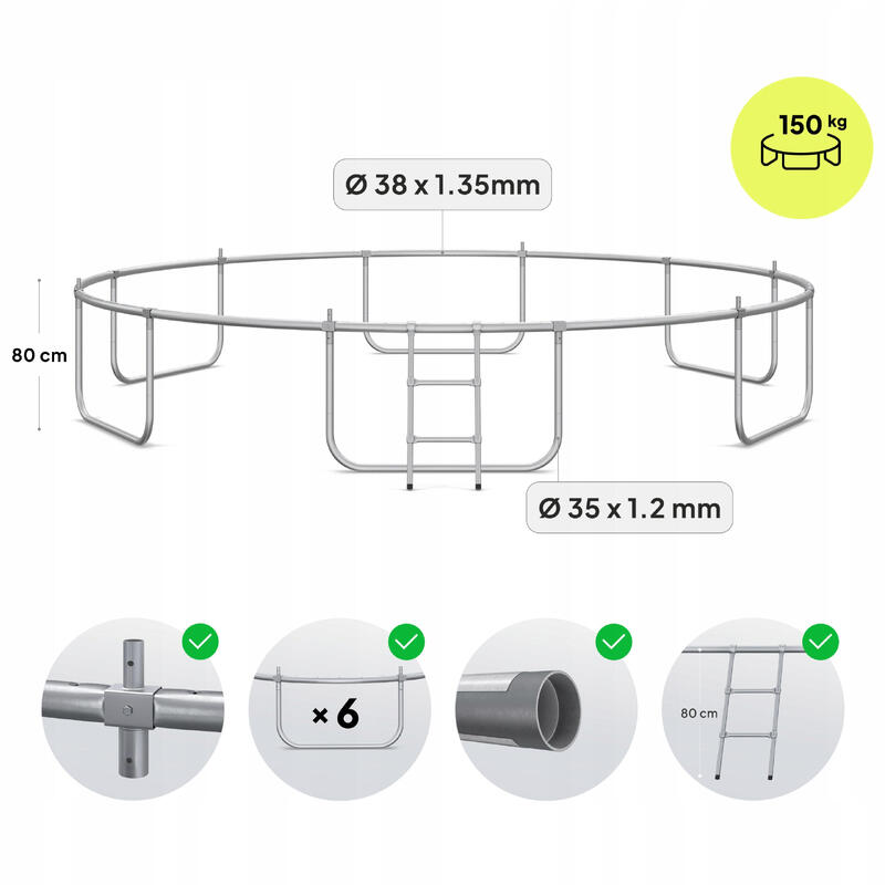 Trampolina ogrodowa Zipro Jump Pro Premium z siatką wewnętrzną 14FT 435cm