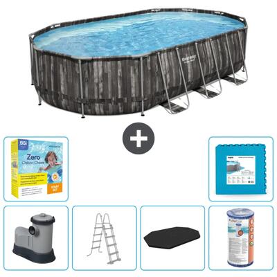 Bestway power steel ovaal - 610x366x122 cm + accessoires cb34