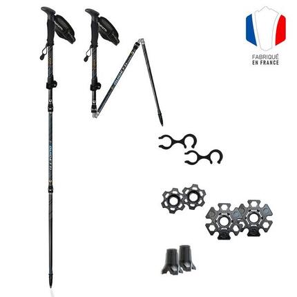 Opvouwbare lange wandelstok - FLASHLOCK ALU MK2 - EMERAUDE
