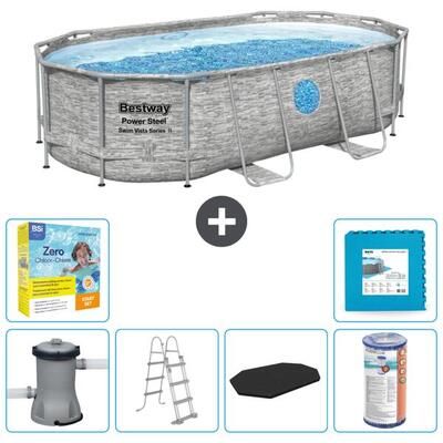 Bestway power steel ovaal - 427x250x100 cm + accessoires cb34