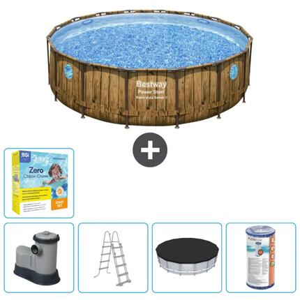 Piscine Ronde Power Steel - 488x122 cm + Accessoires CB33