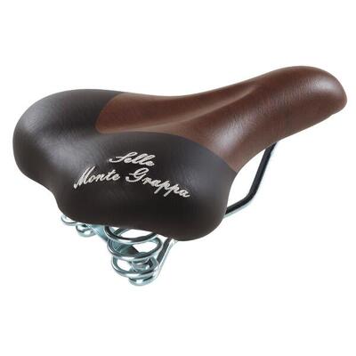 Selle monte grappa fashion zadel met veer - d-bruin/zwart