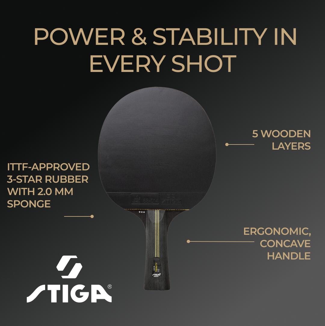 STIGA Raqueta de tenis de mesa STIGA Trinity v2, 3 estrellas 5/6