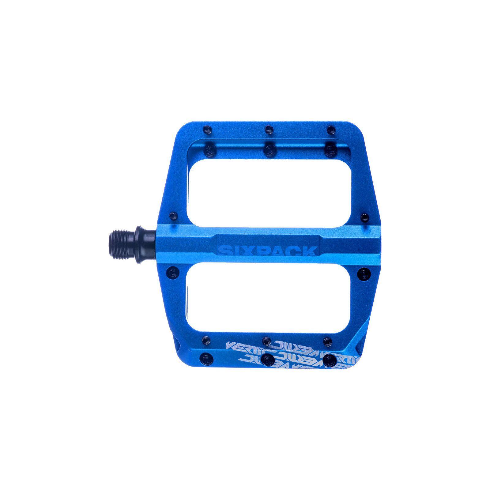 Pedales Sixpack Vertic 3.0 Para Bici - Plataforma Plana, Color Rojo, 32 Pines Ajustables