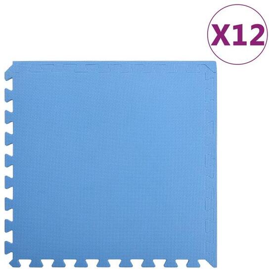 Tapis de sol Vidaxl - 12 pièces en mousse EVA bleue