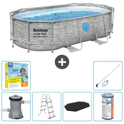 Bestway power steel ovaal - 427x250x100 cm + accessoires cb36