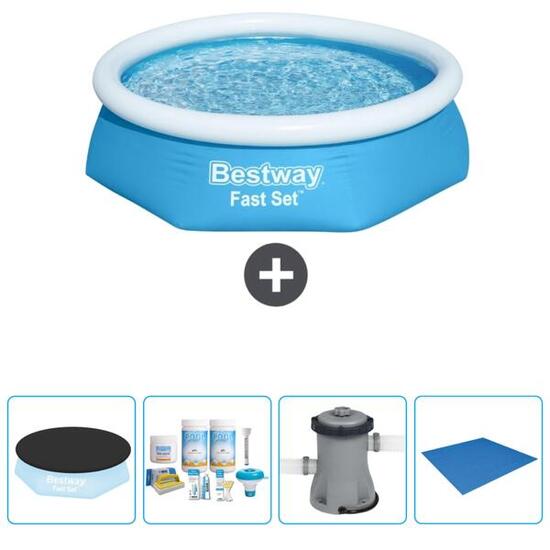 Piscine Gonflable Ronde Fast Set - 244x61 cm + Accessoires CB1