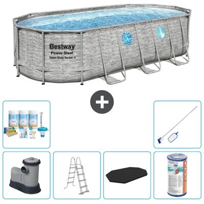 Bestway power steel ovaal - 549x274x122 cm + accessoires cb32