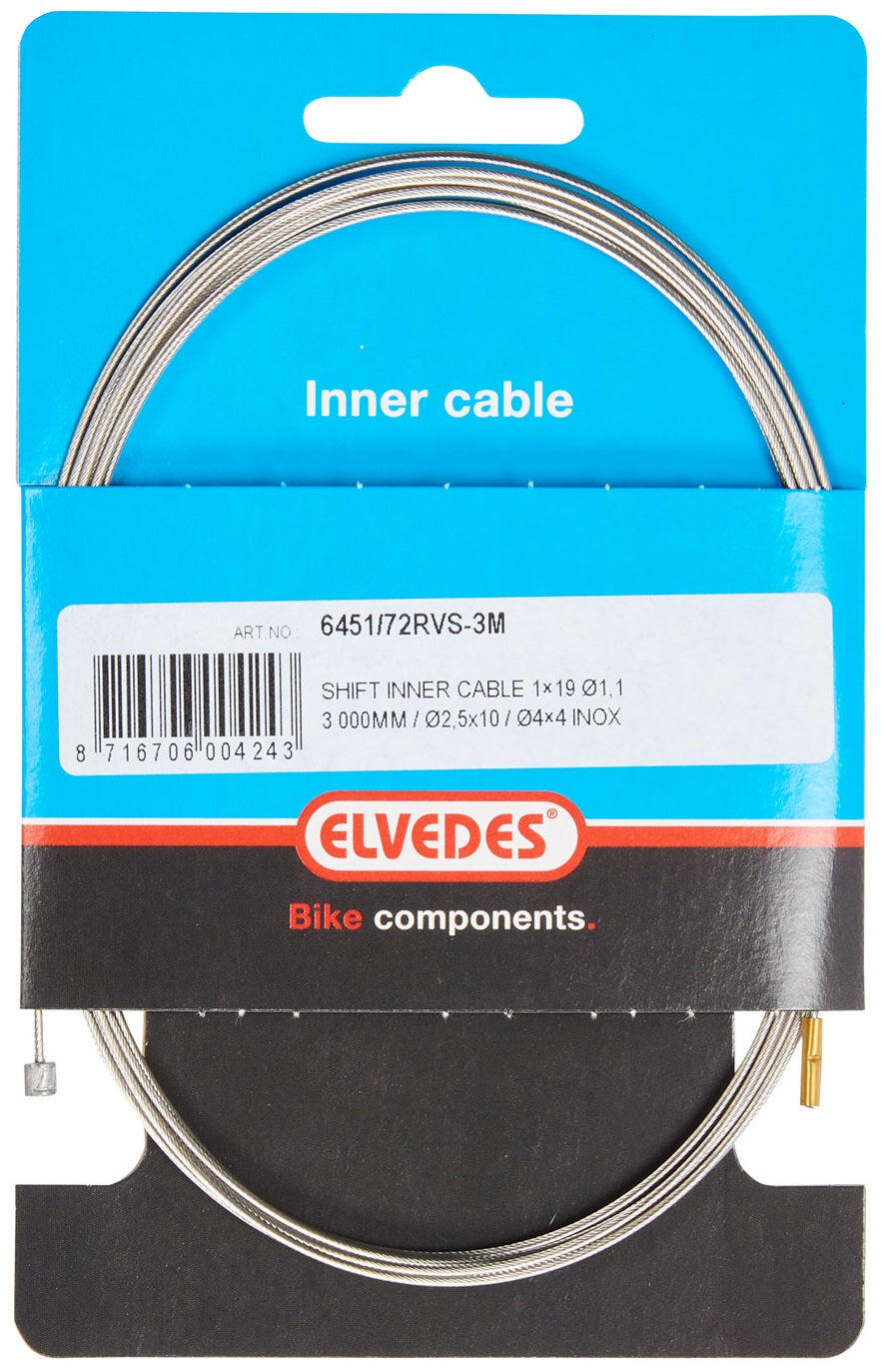 SHIMANO Roestvrijstalen versnellings binnenkabel 3 meter met 2 nippels