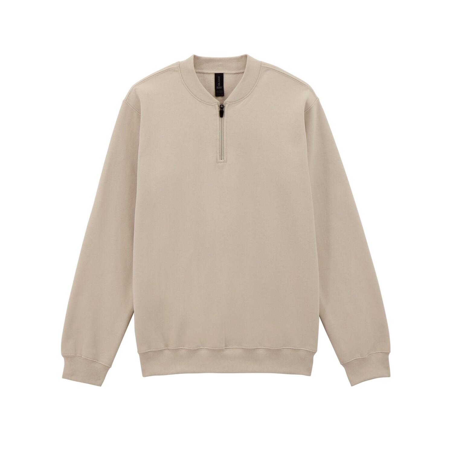 GILDAN Unisex Adult Softstyle Midweight Quarter Zip Sweatshirt (Sand)