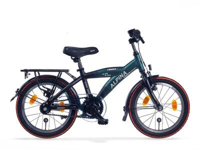 Alpina yabber j16 jongensfiets in pine groen - vivid zwart