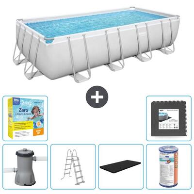 Bestway power steel rechthoekig - 488x244x122 cm + accessoires cb35