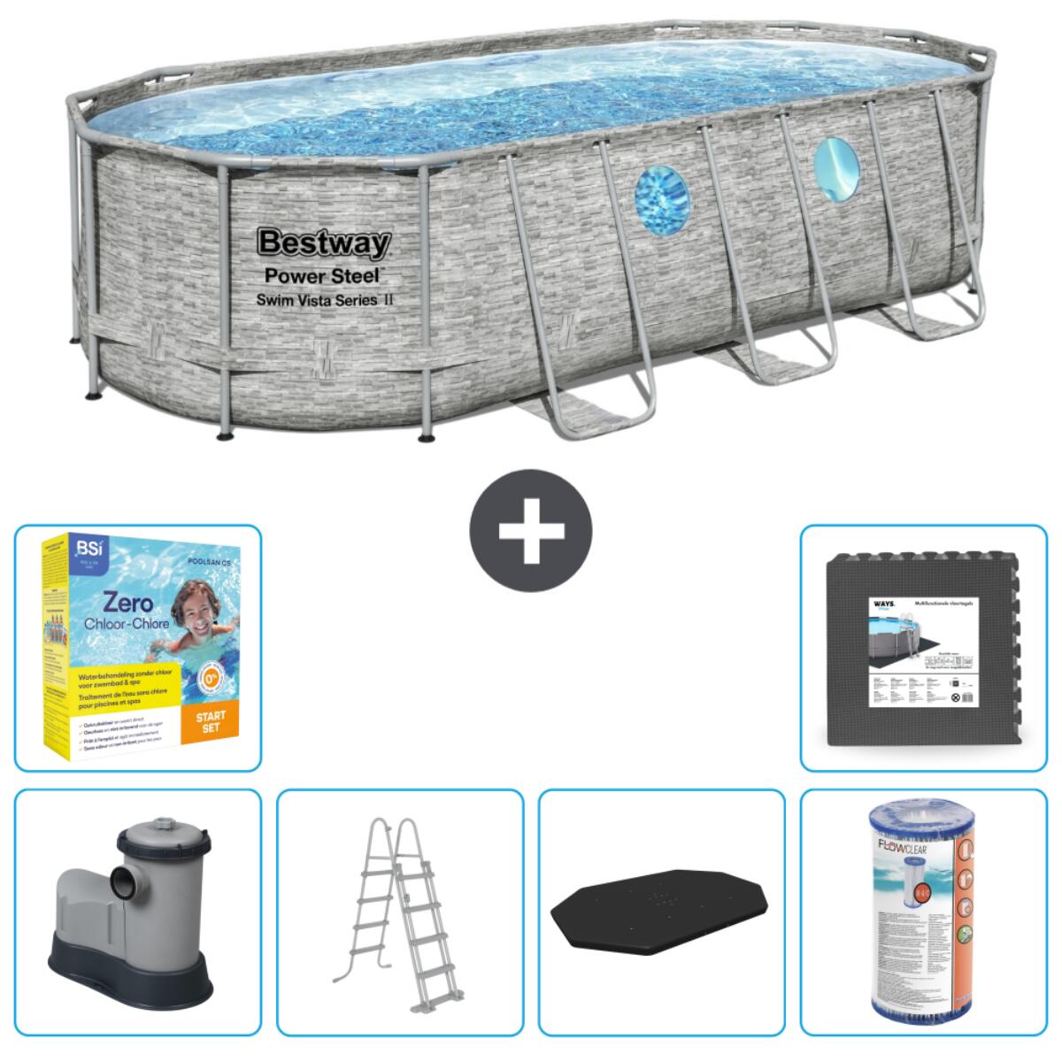 Piscine Oval Power Steel - 549x274x122 cm + Accessoires CB35 1/6