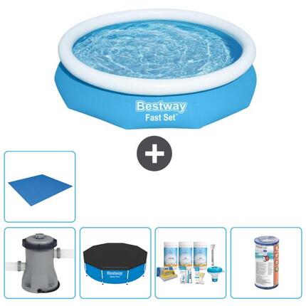 Piscine Gonflable Ronde Fast Set - 305x66 cm + Accessoires CB11