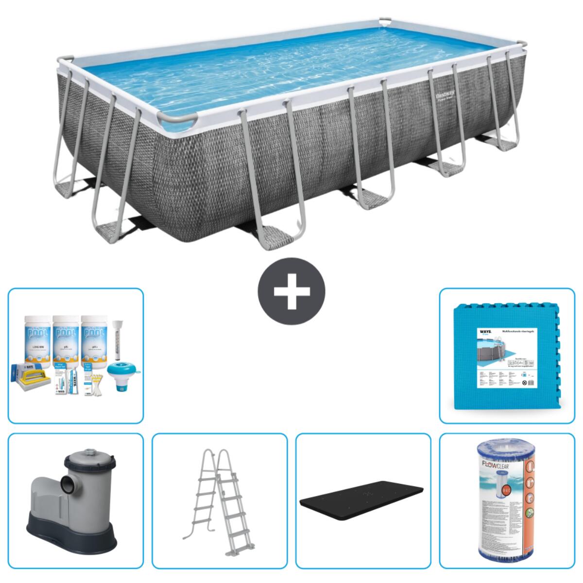 BESTWAY Bestway Power Steel Rechthoekig - 549x274x122 cm + Accessoires CB30
