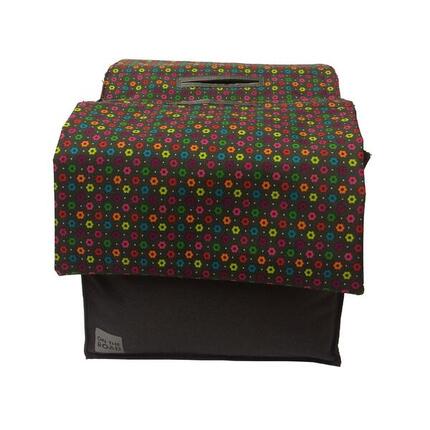 Basil podwójna torba rowerowa 20L szara w kwiaty