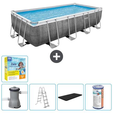 Piscine Rectangulaire Power Steel - 488x244x122 cm + Accessoires CB33