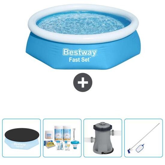Piscine Gonflable Ronde Fast Set - 244x61 cm + Accessoires CB5