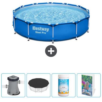 Piscine Ronde Steel Pro - 396x84 cm + Accessoires CB63