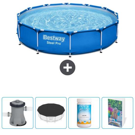 Piscine Ronde Steel Pro - 366x76 cm + Accessoires CB63