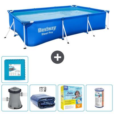 Bestway steel pro rechthoekig - 300x201x66 cm + accessoires cb17