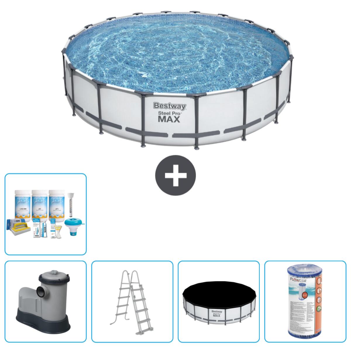 Piscine Ronde Steel Pro MAX - 549x122 cm + Accessoires CB29 1/5