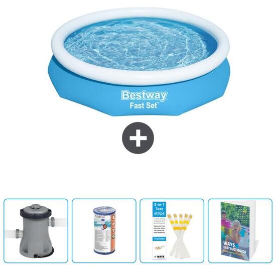 Piscine Gonflable Ronde Fast Set - 305x66 cm + Accessoires CB70