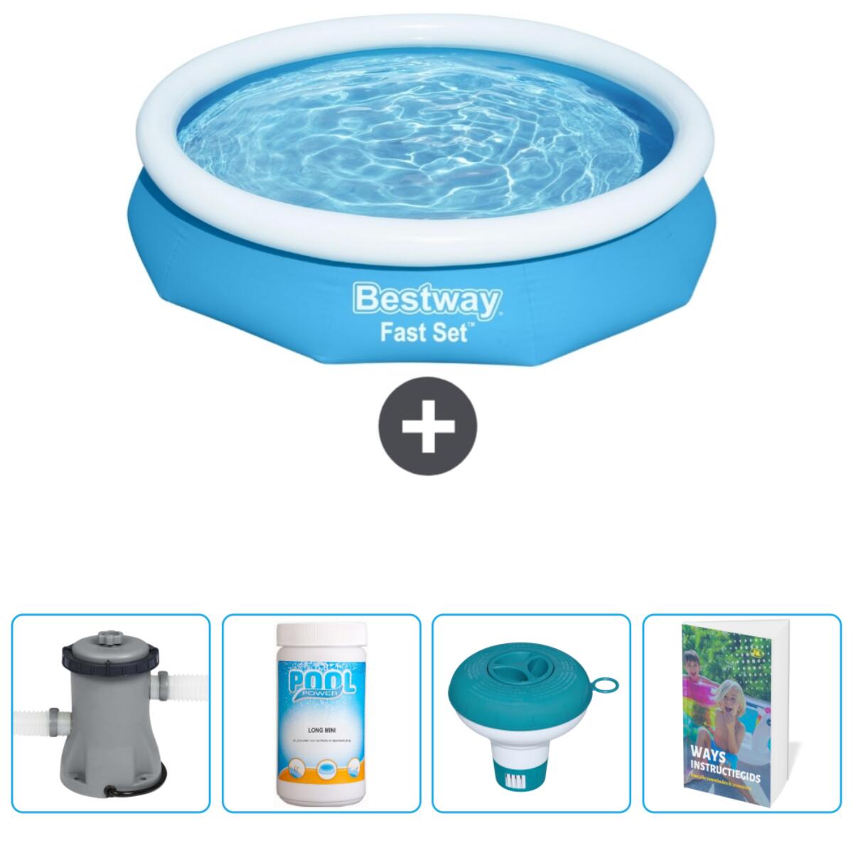 Piscine Gonflable Ronde Fast Set - 305x66 cm + Accessoires CB83 1/7
