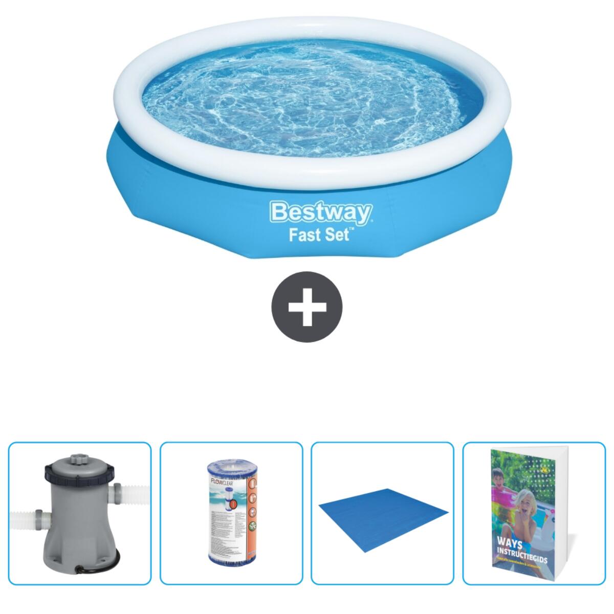 Piscine Gonflable Ronde Fast Set - 305x66 cm + Accessoires CB66 1/6