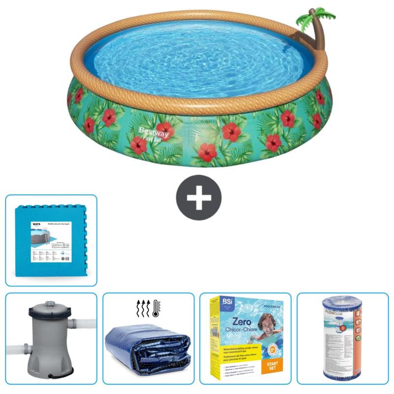 Piscine Gonflable Ronde Fast Set - 457x84 cm + Accessoires CB17