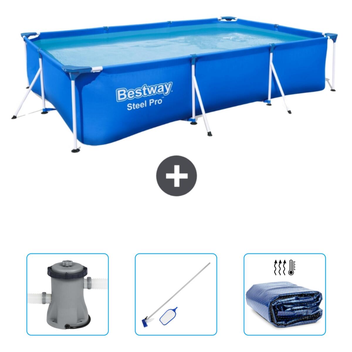 BESTWAY Bestway Steel Pro Rechthoekig - 300x201x66 cm + Accessoires CB45