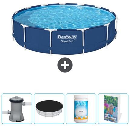 Piscine Ronde Steel Pro - 396x84 cm + Accessoires CB63