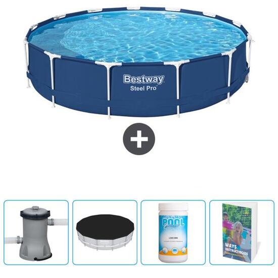 Piscine Ronde Steel Pro - 396x84 cm + Accessoires CB63