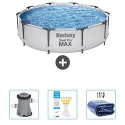 Piscine Ronde Steel Pro MAX - 305x76 cm + Accessoires CB38