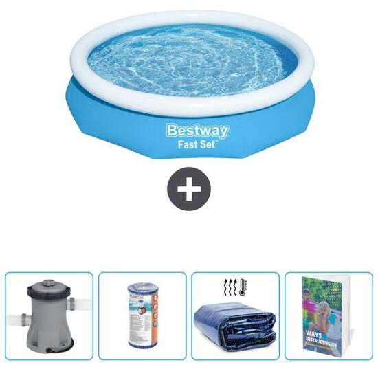 Piscine Gonflable Ronde Fast Set - 305x66 cm + Accessoires CB65