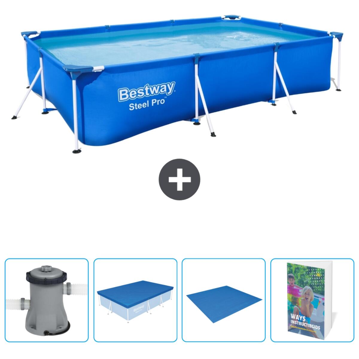 Bestway Steel Pro Rechthoekig - 300x201x66 cm + Accessoires CB64 1/6